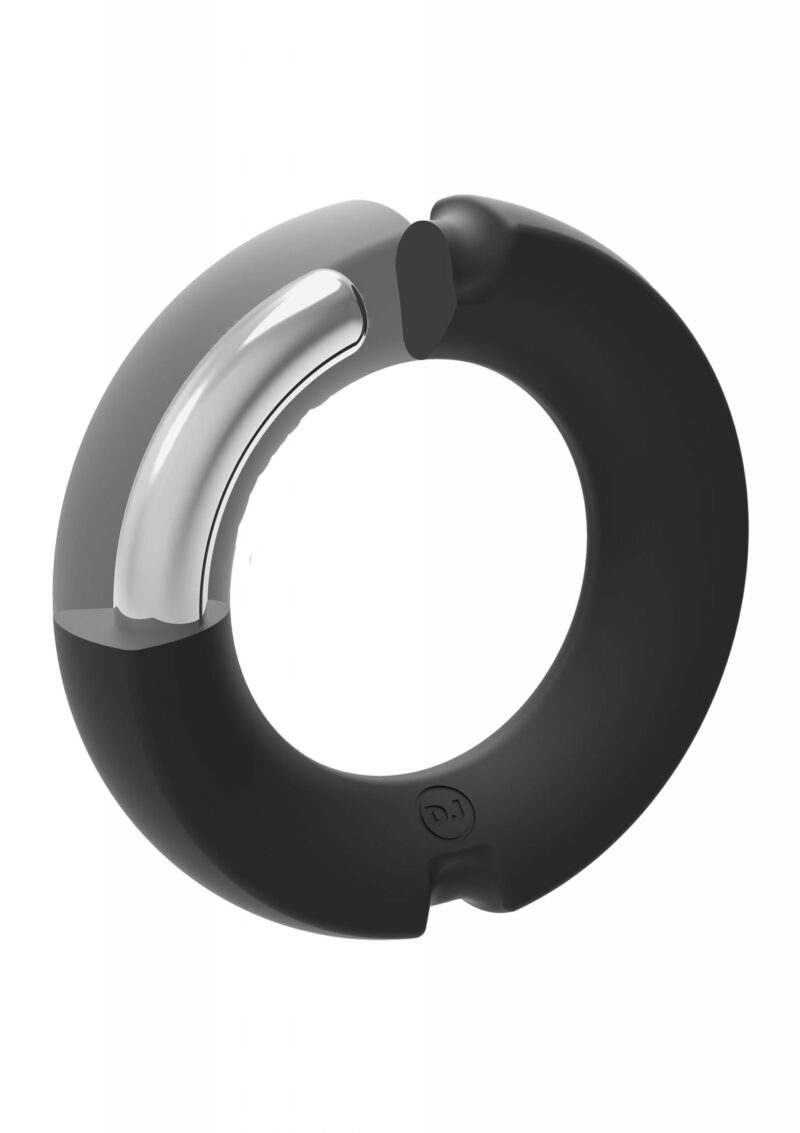 טבעת מתכת מצופה סיליקון HYBRID Cock Ring 45mm לזיקפה עוצמתית-20100