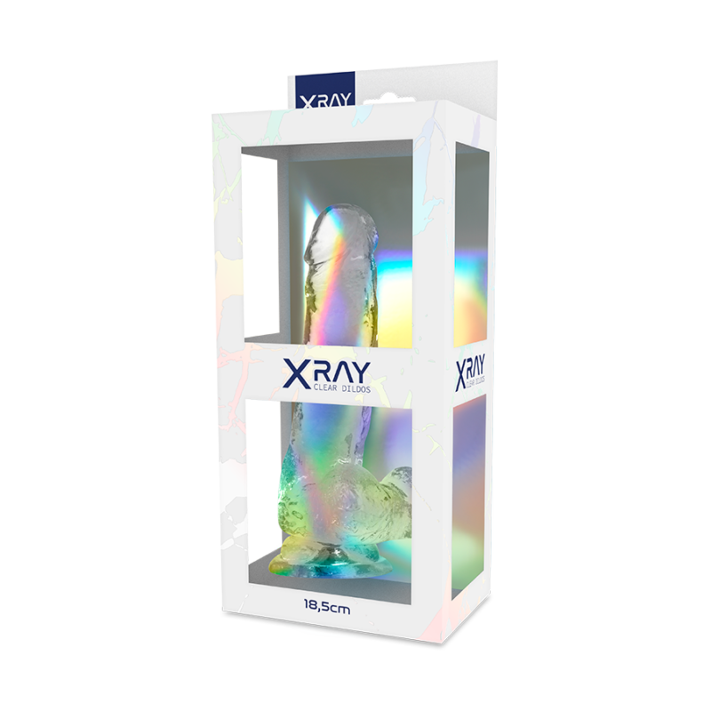 דילדו נצמד 18.5 ס"מ X Ray Clear
